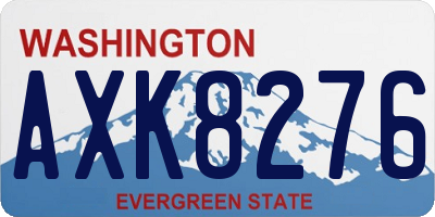 WA license plate AXK8276
