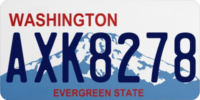 WA license plate AXK8278