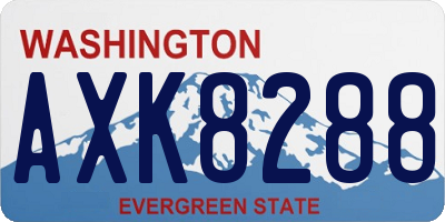 WA license plate AXK8288
