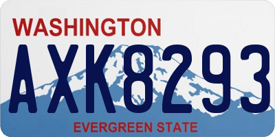 WA license plate AXK8293