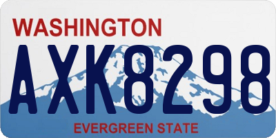 WA license plate AXK8298