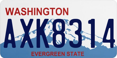 WA license plate AXK8314