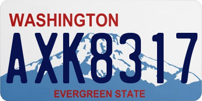 WA license plate AXK8317