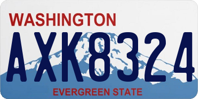 WA license plate AXK8324