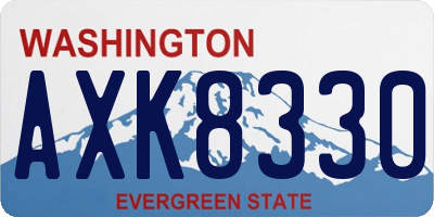 WA license plate AXK8330