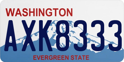 WA license plate AXK8333