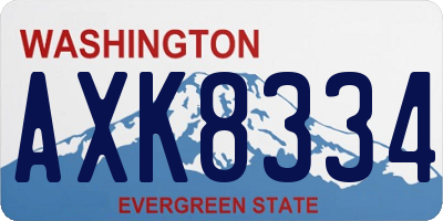 WA license plate AXK8334