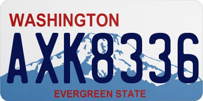 WA license plate AXK8336