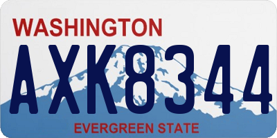 WA license plate AXK8344