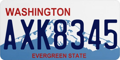 WA license plate AXK8345