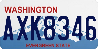 WA license plate AXK8346