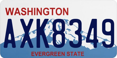 WA license plate AXK8349