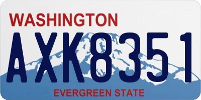 WA license plate AXK8351
