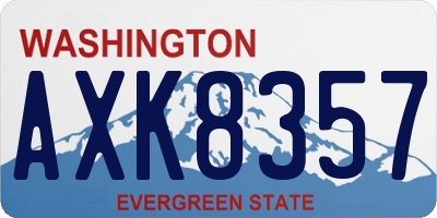 WA license plate AXK8357
