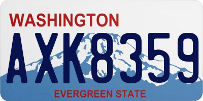 WA license plate AXK8359