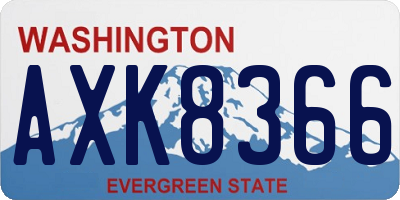WA license plate AXK8366