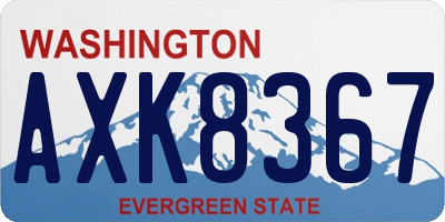WA license plate AXK8367