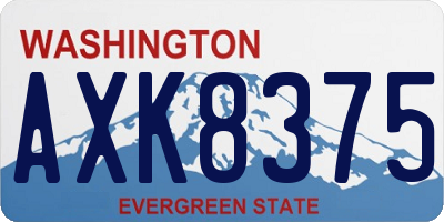 WA license plate AXK8375
