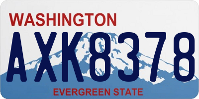 WA license plate AXK8378