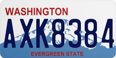 WA license plate AXK8384
