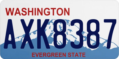 WA license plate AXK8387