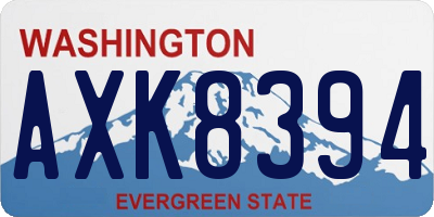 WA license plate AXK8394