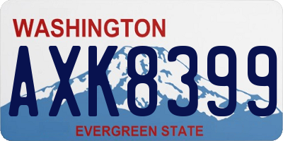 WA license plate AXK8399