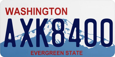 WA license plate AXK8400