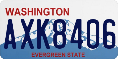 WA license plate AXK8406