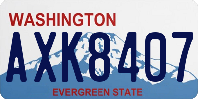 WA license plate AXK8407