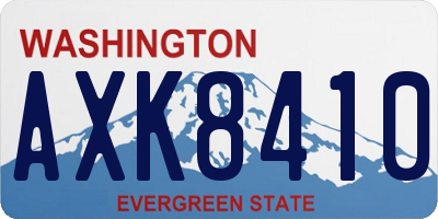 WA license plate AXK8410
