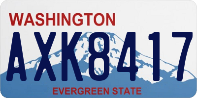 WA license plate AXK8417