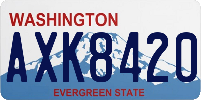 WA license plate AXK8420