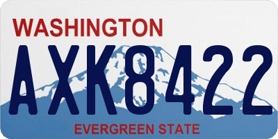 WA license plate AXK8422