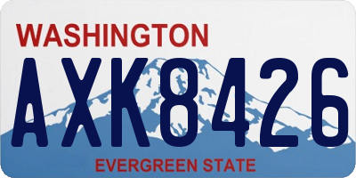 WA license plate AXK8426