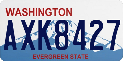 WA license plate AXK8427