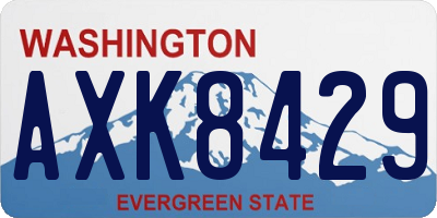 WA license plate AXK8429
