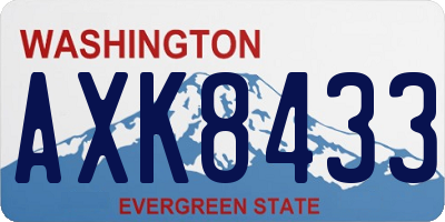 WA license plate AXK8433