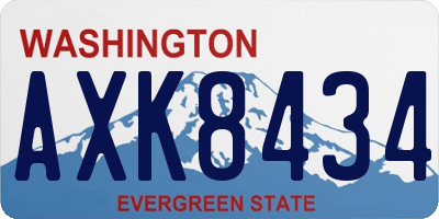 WA license plate AXK8434