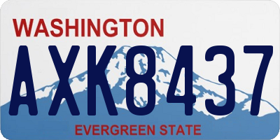 WA license plate AXK8437