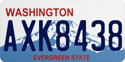 WA license plate AXK8438