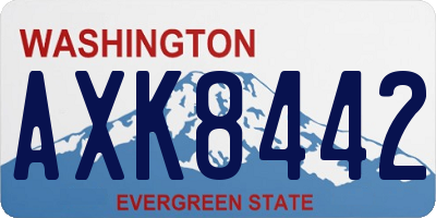 WA license plate AXK8442