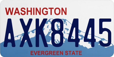 WA license plate AXK8445