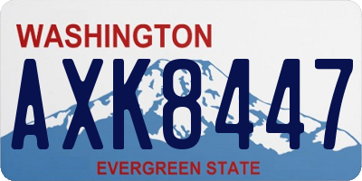 WA license plate AXK8447