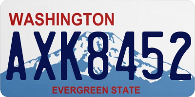 WA license plate AXK8452
