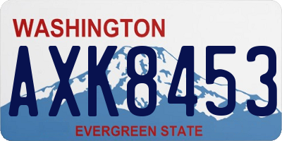 WA license plate AXK8453