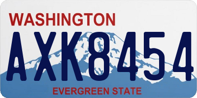 WA license plate AXK8454