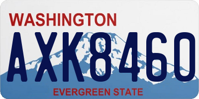 WA license plate AXK8460