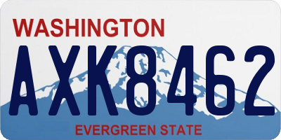 WA license plate AXK8462