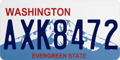 WA license plate AXK8472